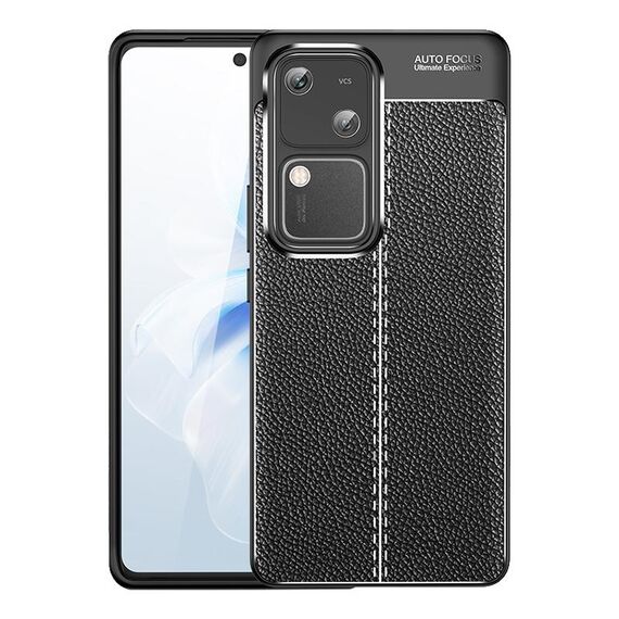Custodia per telefono in TPU antiurto con texture Litchi per vivo S18 (nera)