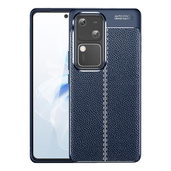 Custodia per telefono in TPU antiurto con texture Litchi per vivo S18 (blu)