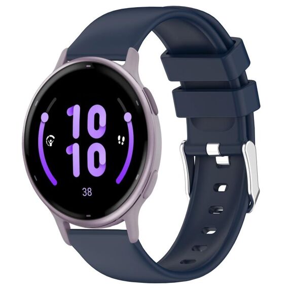 Per cinturino in silicone liscio tinta unita Garmin Active 5 da 20 mm (blu notte)