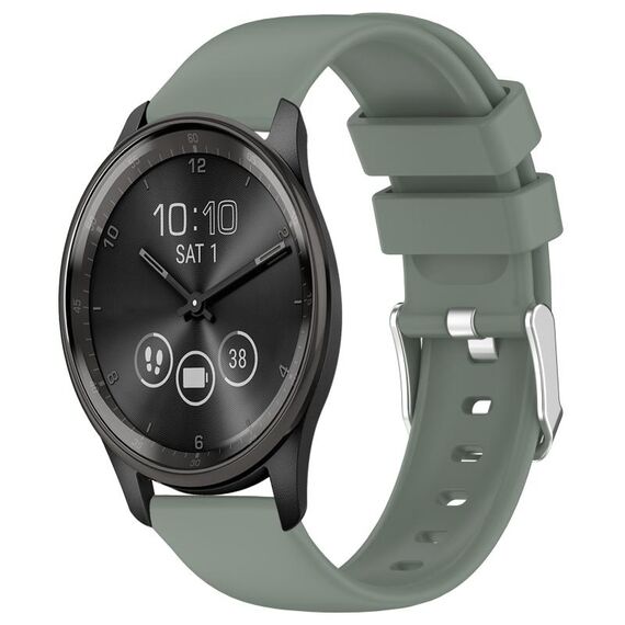 Per cinturino in silicone liscio tinta unita Garmin Move Trend da 20 mm (verde oliva)