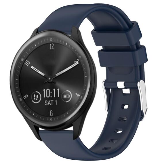 Per cinturino in silicone liscio tinta unita Garmin Vivomove Sport da 20 mm (blu notte)