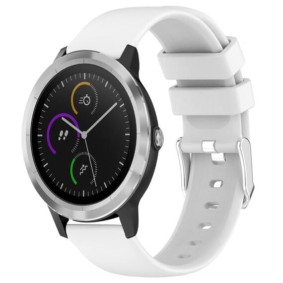 Per cinturino in silicone liscio tinta unita Garmin Vivoactive 3 da 20 mm (bianco)