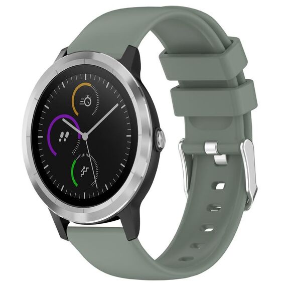 Per cinturino in silicone liscio tinta unita Garmin Vivoactive 3 da 20 mm (verde oliva)
