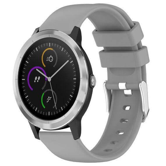 Per cinturino in silicone liscio tinta unita Garmin Vivoactive 3 da 20 mm (grigio)