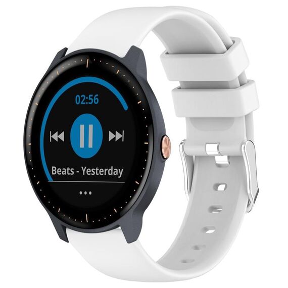 Per Garmin Vivoactive3 Music cinturino in silicone liscio tinta unita da 20 mm (bianco)