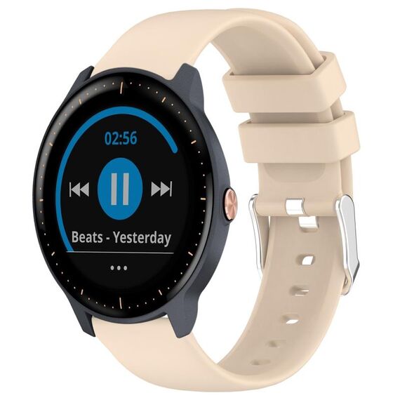 Per Garmin Vivoactive3 Music cinturino in silicone liscio tinta unita da 20 mm (beige)