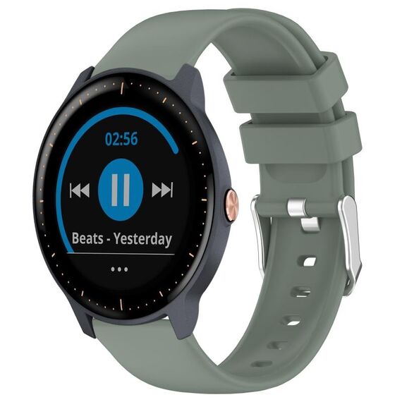 Per cinturino in silicone liscio tinta unita Garmin Vivoactive3 Music da 20 mm (verde oliva)