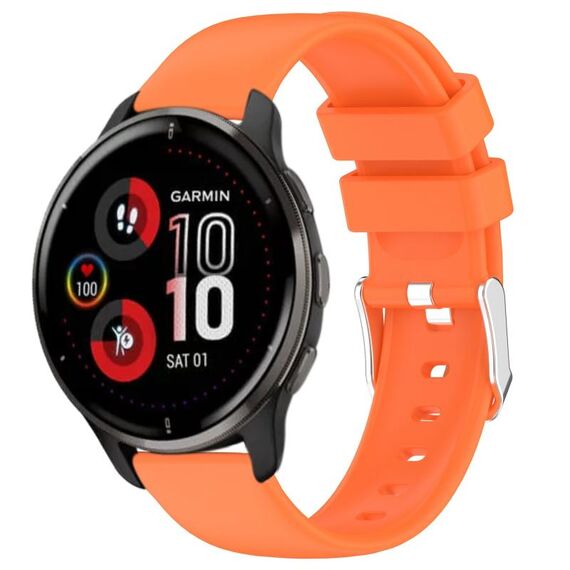 Per cinturino in silicone liscio tinta unita Garmin Venu 2 Plus da 20 mm (arancione)
