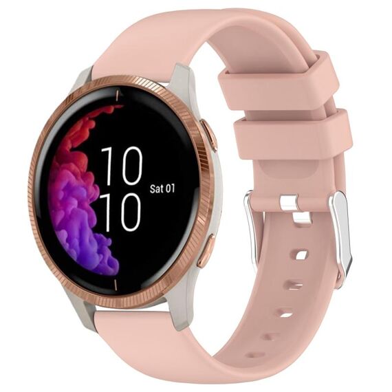 Per cinturino in silicone liscio tinta unita Garmin Venu da 20 mm (rosa)