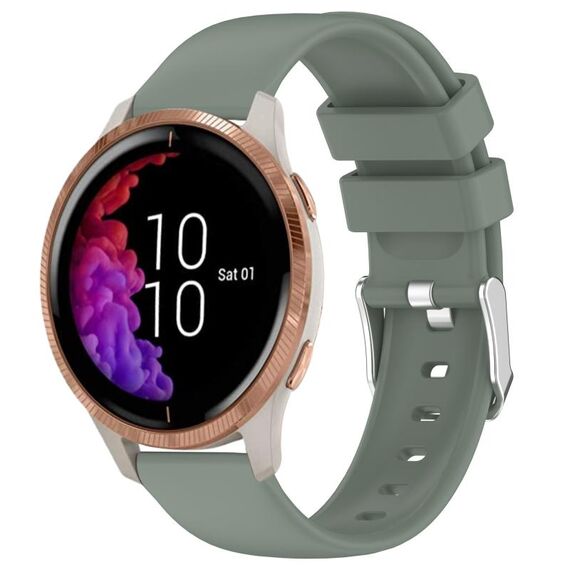 Per cinturino in silicone liscio tinta unita Garmin Venu da 20 mm (verde oliva)