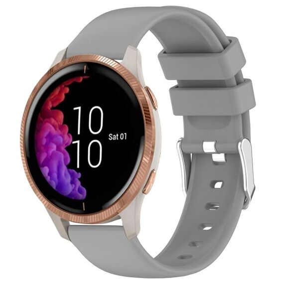 Per cinturino in silicone liscio tinta unita Garmin Venu da 20 mm (grigio)