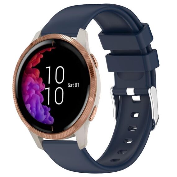 Per cinturino in silicone liscio tinta unita Garmin Venu da 20 mm (blu notte)