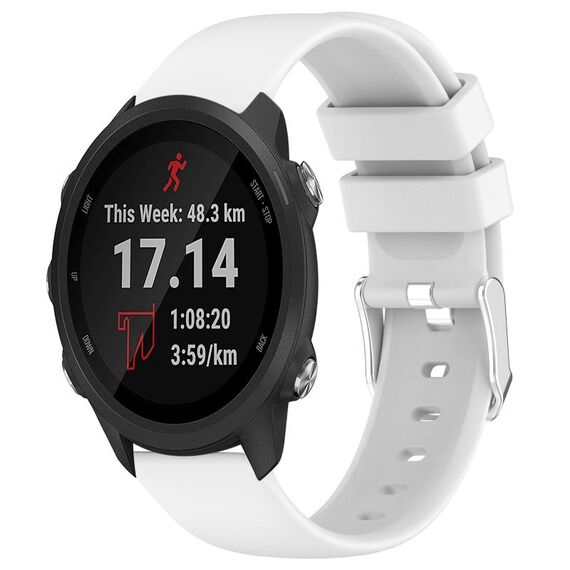 Per Garmin Forerunner 245 cinturino in silicone liscio tinta unita da 20 mm (bianco)