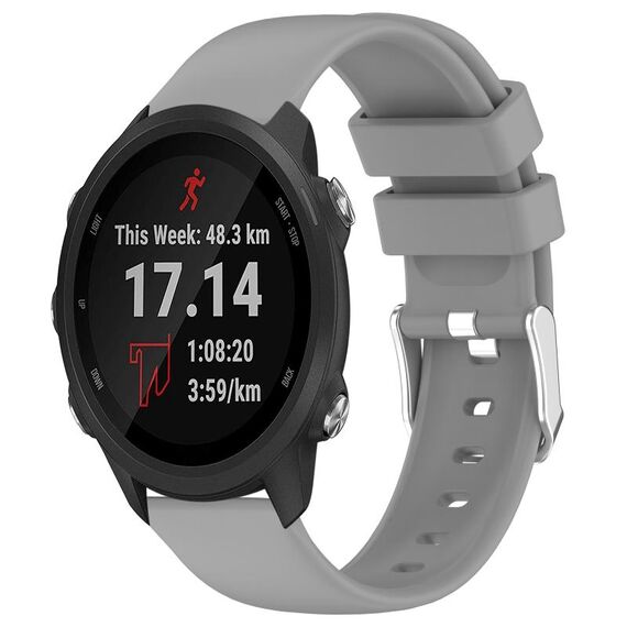 Per Garmin Forerunner 245 Music cinturino in silicone liscio tinta unita da 20 mm (grigio)