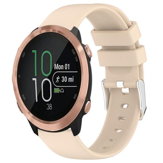 Per Garmin Forerunner 645 cinturino in silicone liscio tinta unita da 20 mm (beige)