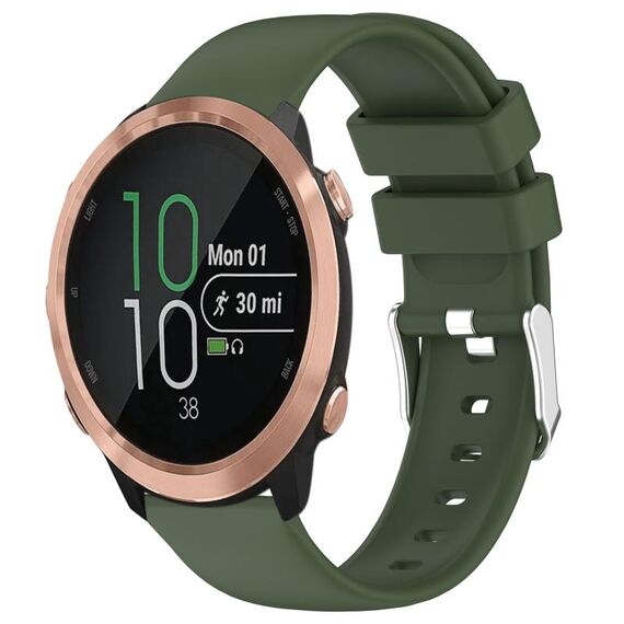 Per Garmin Forerunner 645 cinturino in silicone liscio tinta unita da 20 mm (verde militare)
