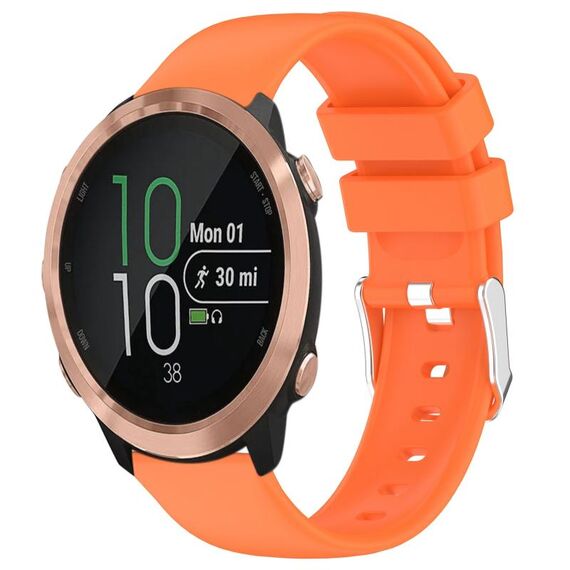 Per Garmin Forerunner 645 Music cinturino in silicone liscio tinta unita da 20 mm (arancione)