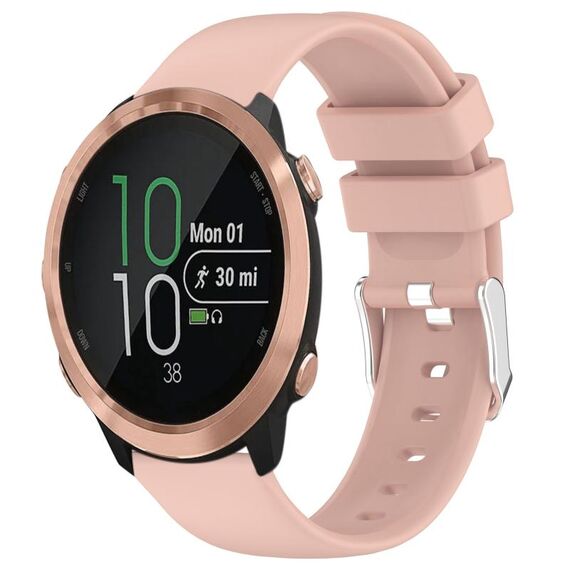 Per Garmin Forerunner 645 Music cinturino in silicone liscio tinta unita da 20 mm (rosa)