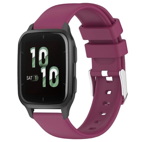 Per cinturino in silicone liscio tinta unita Garmin Forerunner Sq2 da 20 mm (Borgogna)