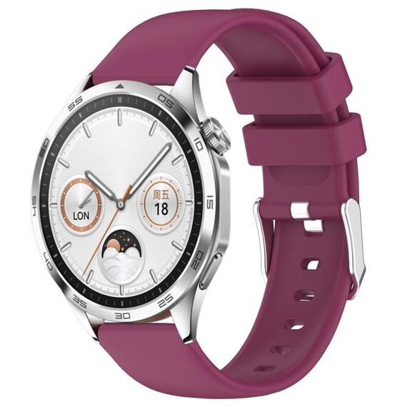 Per Huawei Watch GT4 41mm 20mm cinturino in silicone liscio tinta unita (Borgogna)