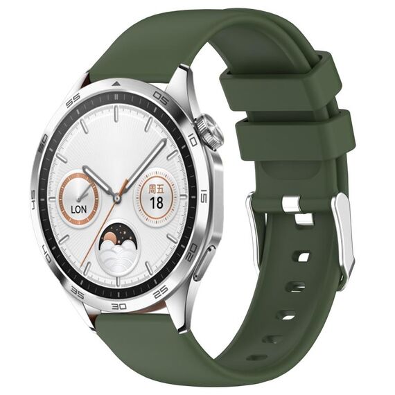 Per Huawei Watch GT4 41mm 20mm cinturino in silicone liscio tinta unita (verde militare)