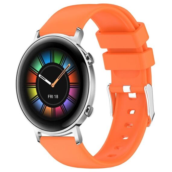 Per Huawei Watch GT2 42mm 20mm cinturino in silicone liscio tinta unita (arancione)
