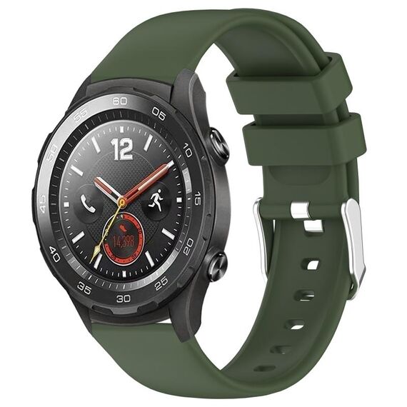 Per Huawei Watch 2 cinturino in silicone liscio tinta unita da 20 mm (verde militare)