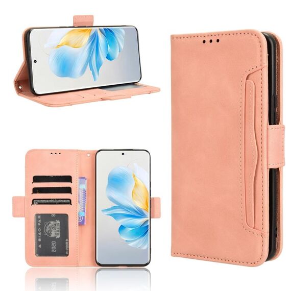 Custodia per telefono in pelle con texture di vitello per Honor 100 5G (rosa)