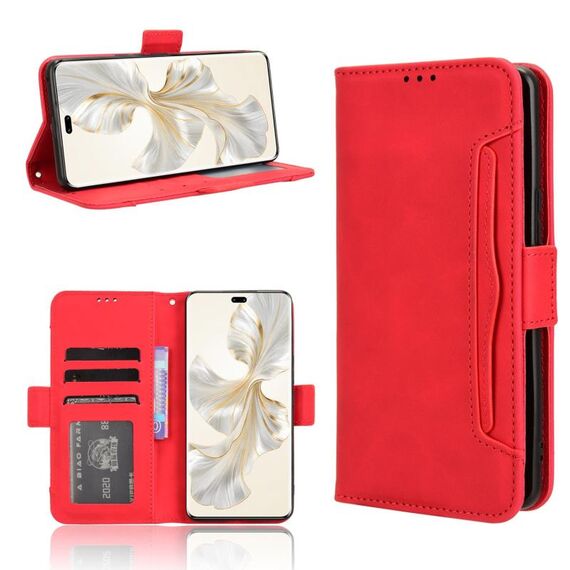 Custodia per telefono in pelle con texture di vitello per Honor 100 Pro 5G (rosso)