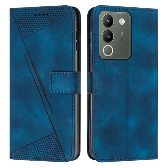 Per vivo Y200 Dream Triangle Custodia in pelle per telefono con cordino (blu)