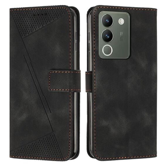 Per vivo Y200 Dream Triangle Custodia in pelle per telefono con cordino (nero)