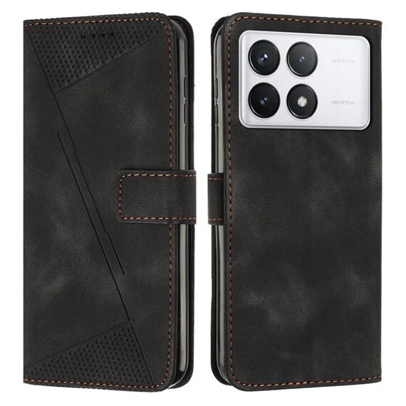 Per Xiaomi Redmi K70E Custodia per telefono in pelle Dream Triangle con cordino (nero)