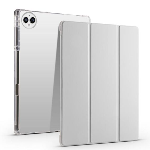 Per Huawei MatePad Pro 13.2 2023 Custodia tablet in pelle TPU trasparente pieghevole a 3 pieghe (grigio)
