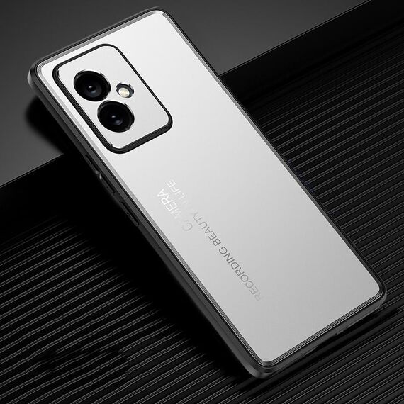 Custodia per telefono in metallo satinato per Honor 100 (argento)