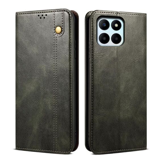 Custodia per telefono in pelle con texture Crazy Horse per Honor X8b 4G Global Oil Wax (verde)