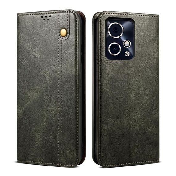 Custodia per telefono in pelle con texture Crazy Horse per cera d'olio per Honor 90 GT (verde)