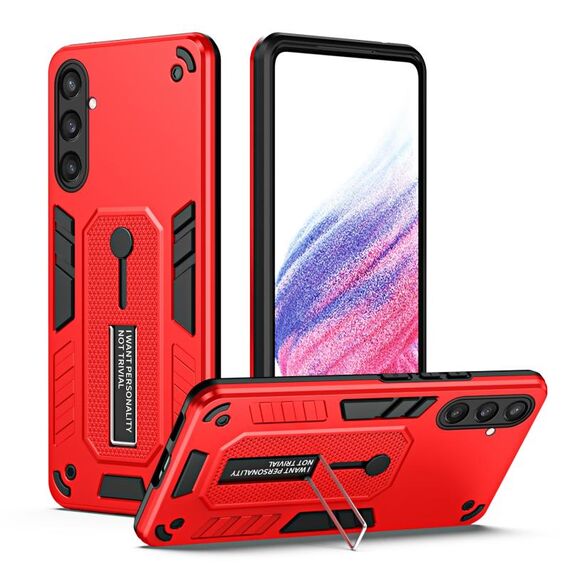 Custodia per telefono con supporto per dito Variety Brave Armor per Samsung Galaxy S23 FE 5G (rosso)