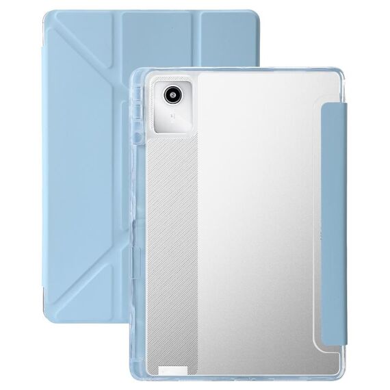 Per Lenovo Tab M11 /Xiaoxin Pad 11 2024 Custodia per tablet in pelle con deformazione acrilica trasparente (blu ghiaccio)