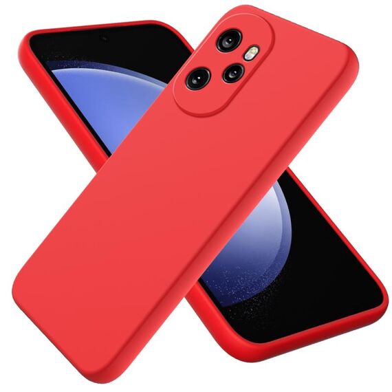 Custodia protettiva a copertura totale antigoccia in silicone liquido tinta unita per Honor 100 Pro (rossa)