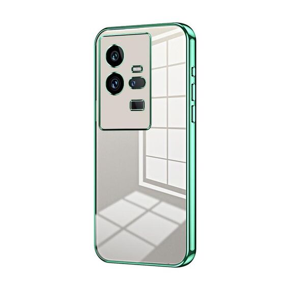 Per vivo iQOO 11 Pro Custodia per telefono con foro sottile con placcatura trasparente (verde)