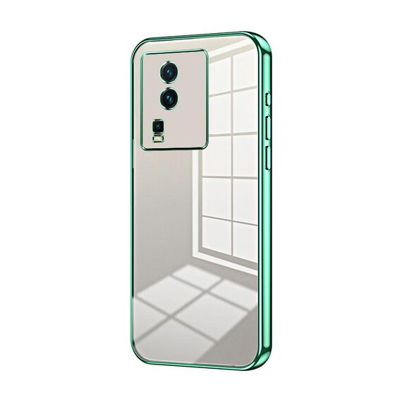 Per vivo iQOO Neo7 Custodia per telefono con foro sottile con placcatura trasparente (verde)