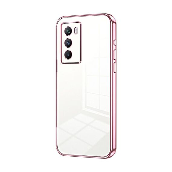Per vivo iQOO Neo5 S / iQOO 9 SE Custodia per telefono con foro sottile con placcatura trasparente (rosa)