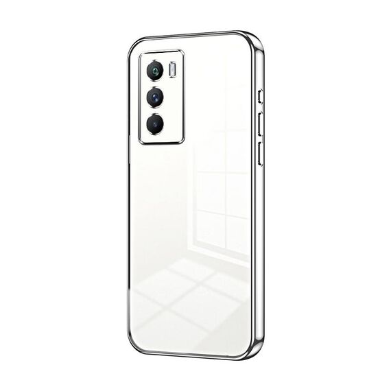 Per vivo iQOO Neo5 S / iQOO 9 SE Custodia per telefono con foro sottile con placcatura trasparente (Argento)