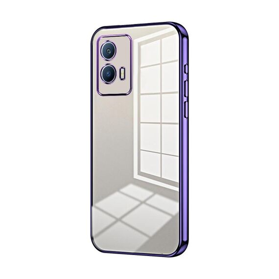 Per vivo iQOO U5 Custodia per telefono con foro sottile con placcatura trasparente (viola)