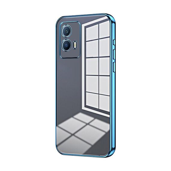 Per vivo iQOO U5 Custodia per telefono con foro sottile con placcatura trasparente (blu)