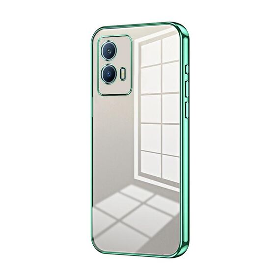 Per vivo iQOO U5 Custodia per telefono con foro sottile con placcatura trasparente (verde)