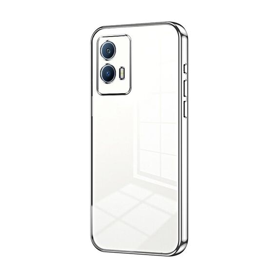 Per vivo iQOO U5 Custodia per telefono con foro sottile con placcatura trasparente (Argento)