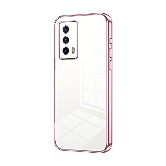 Per vivo iQOO Z5 Custodia per telefono con foro sottile con placcatura trasparente (rosa)