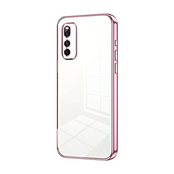 Per vivo iQOO Neo3 5G / Z1 / Neo5 Lite Custodia per telefono con foro sottile con placcatura trasparente (rosa)