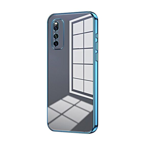 Per vivo iQOO Neo3 5G / Z1 / Neo5 Lite Custodia per telefono con foro sottile con placcatura trasparente (blu)